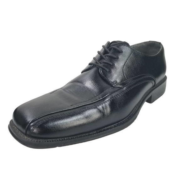 JF J. Ferrar Oxford Lace Up Dress Shoes men’s Size 9 M Black Lace‎ Up Leather - Picture 1 of 15